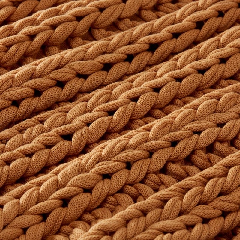 Newport Tan Chunky Knit Throw