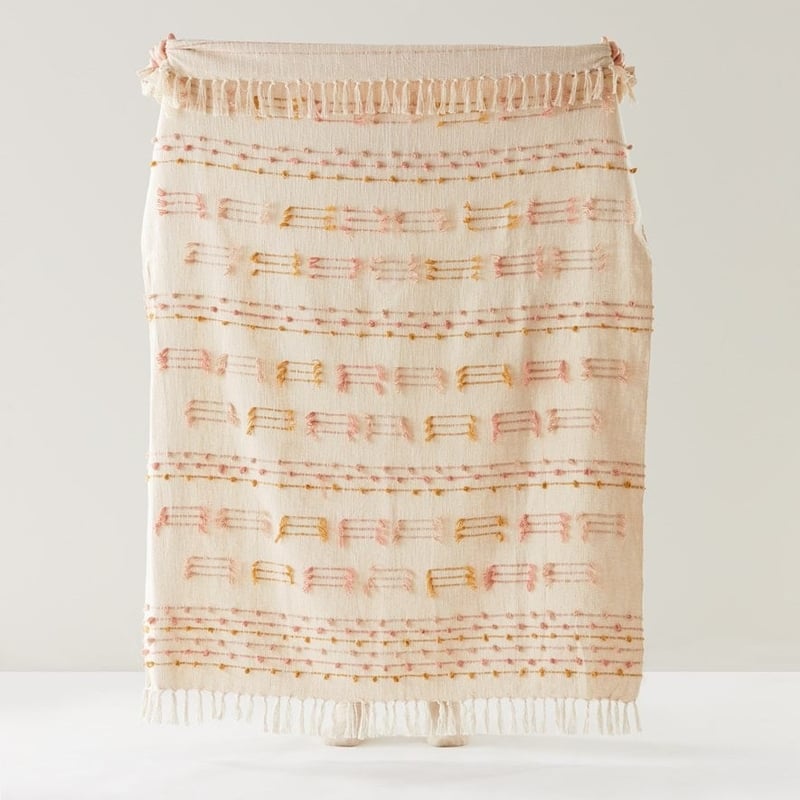 Winslow Pink & Mustard Throw