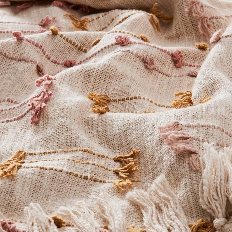 Winslow Pink & Mustard Throw