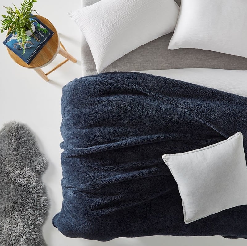 Sherpa Navy Blanket