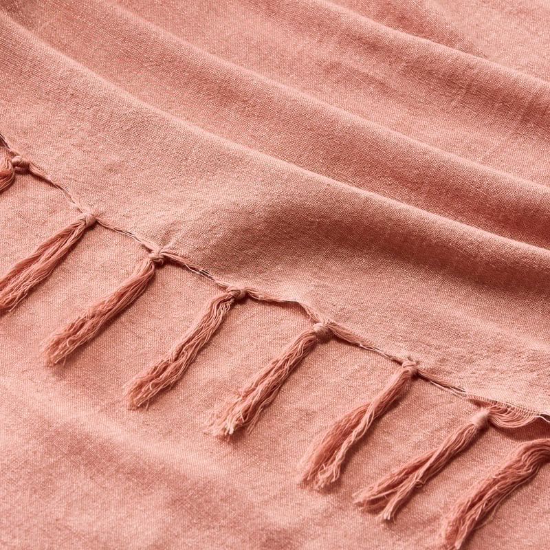 Iris Dusty Rose Linen & Cotton Throw