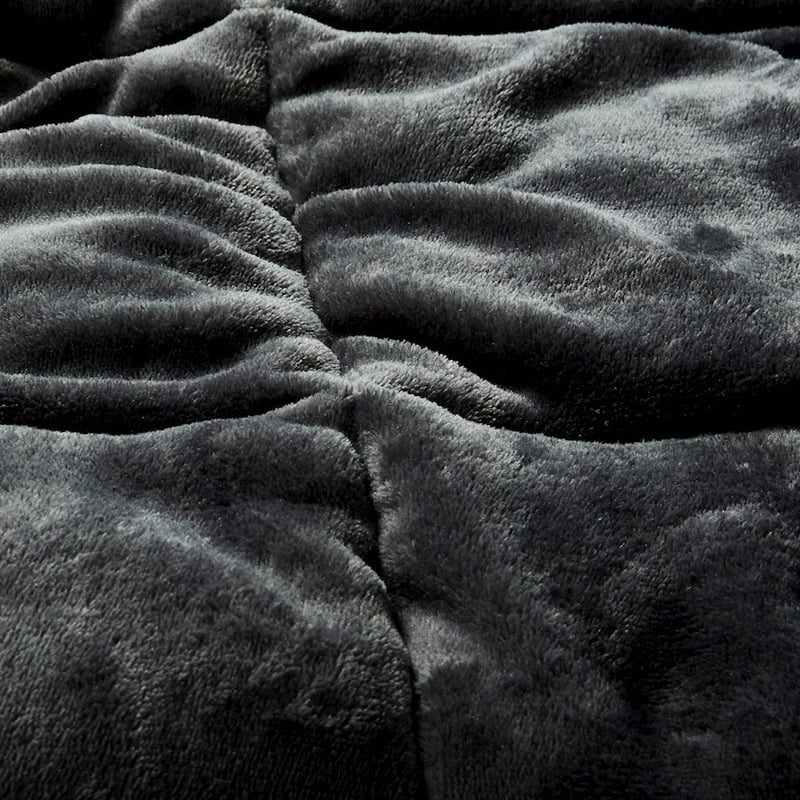 Plush Coal Quilted Blanket