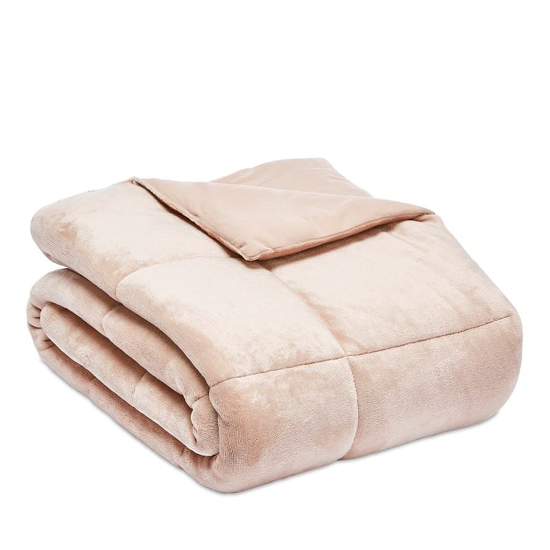 Plush Dusty Pink Quilted Blanket