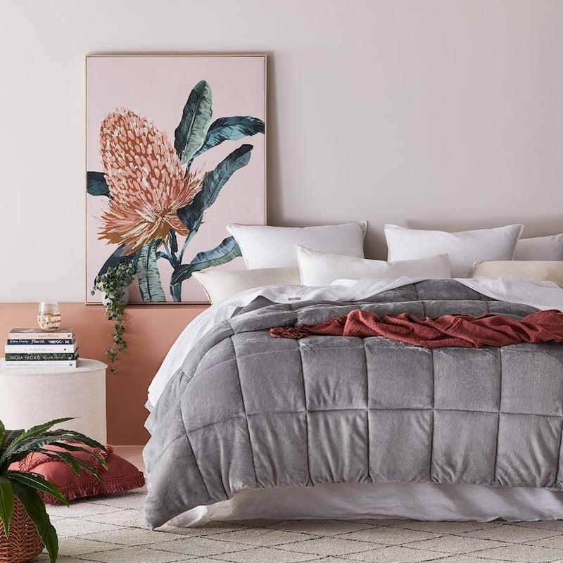 Plush Silver Quilted Blanket