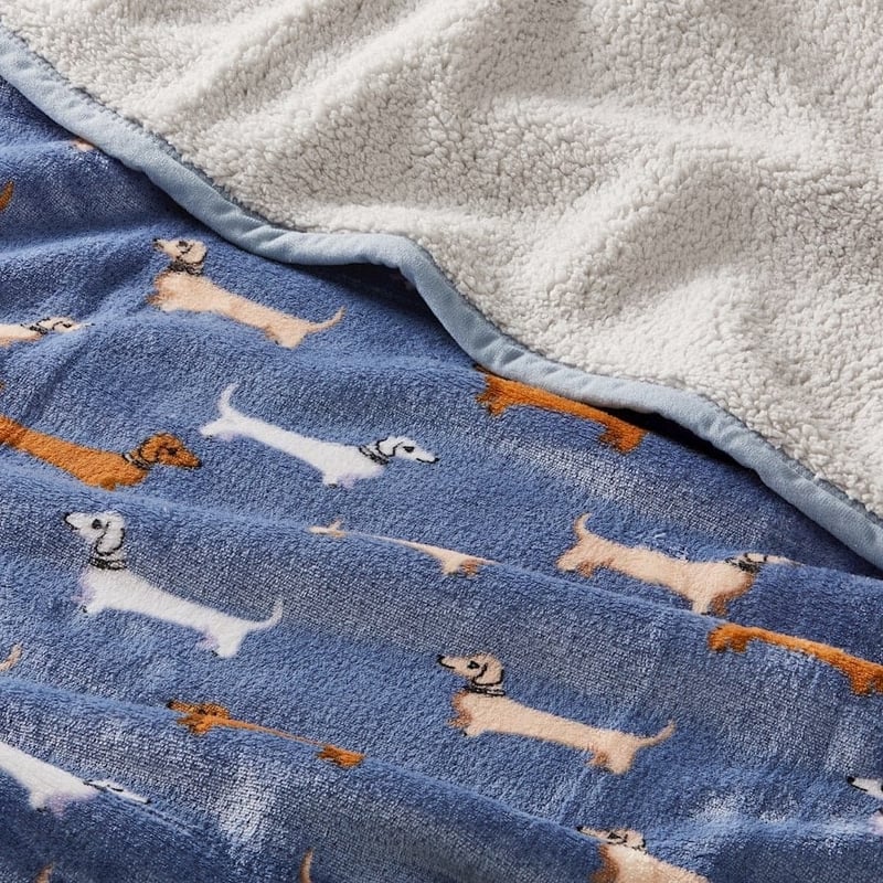 Sherpa Dachshund Blanket
