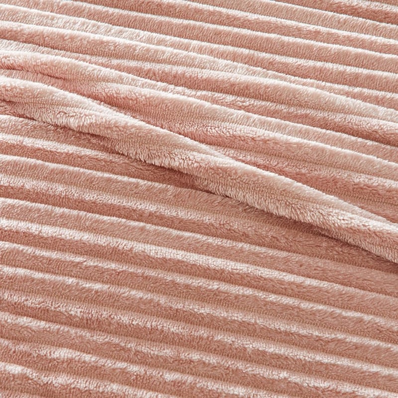 Evan Blush Ribbed Blanket
