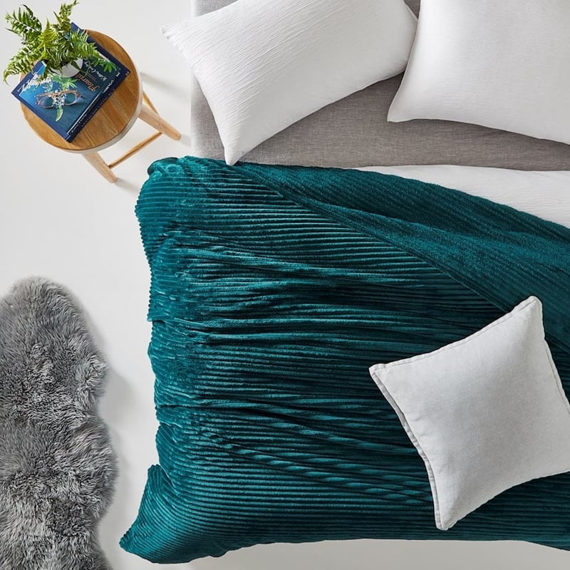 Evan Forest Ribbed Blanket