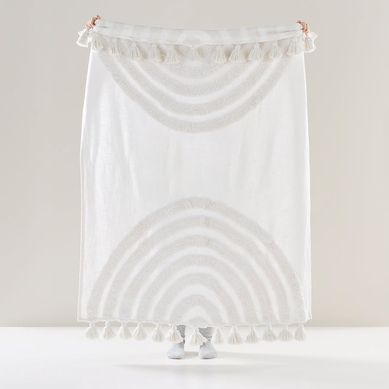 Saffron White Throw