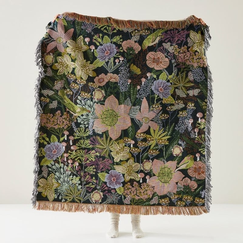 Green Harmony Green Tapestry Throw