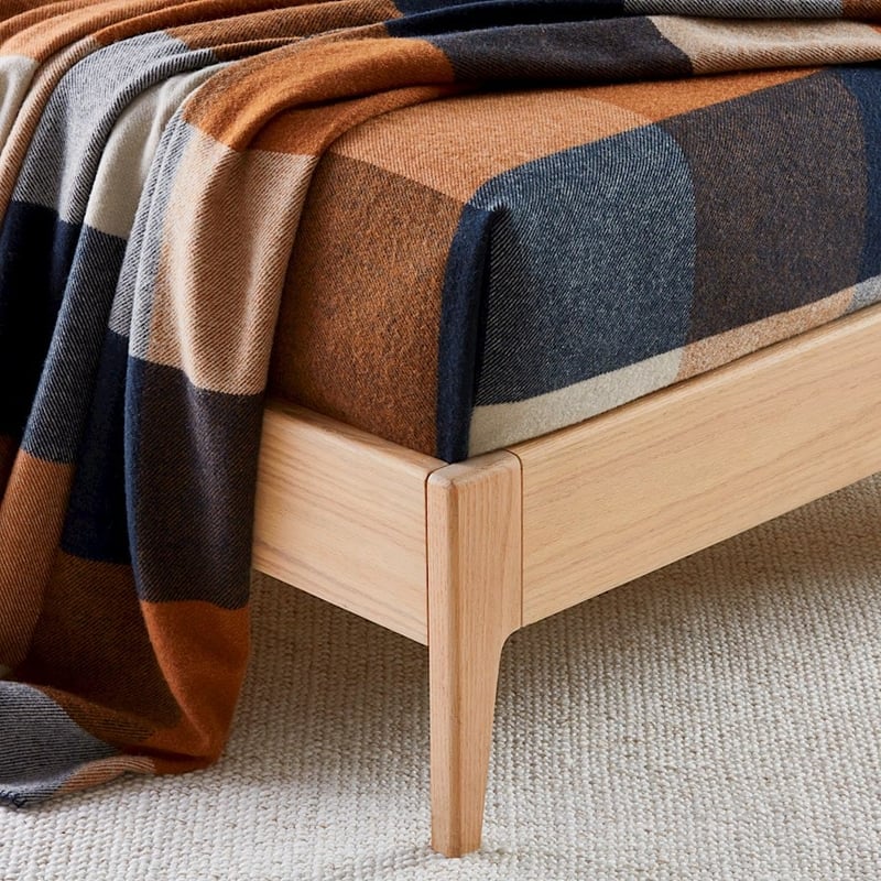 Holland Navy & Brown Wool Blanket