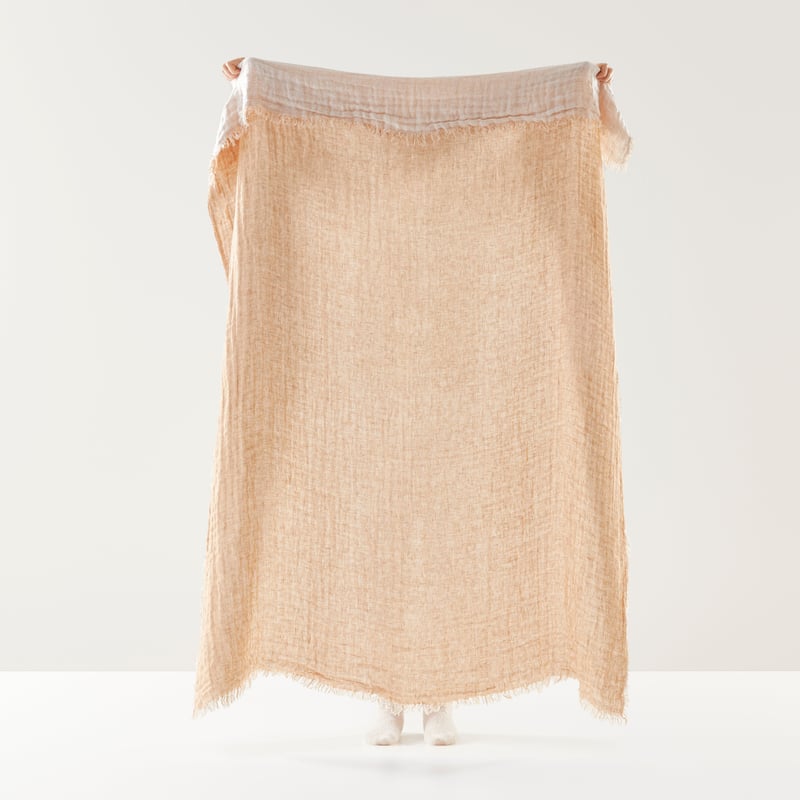 Suri Tan Linen Throw