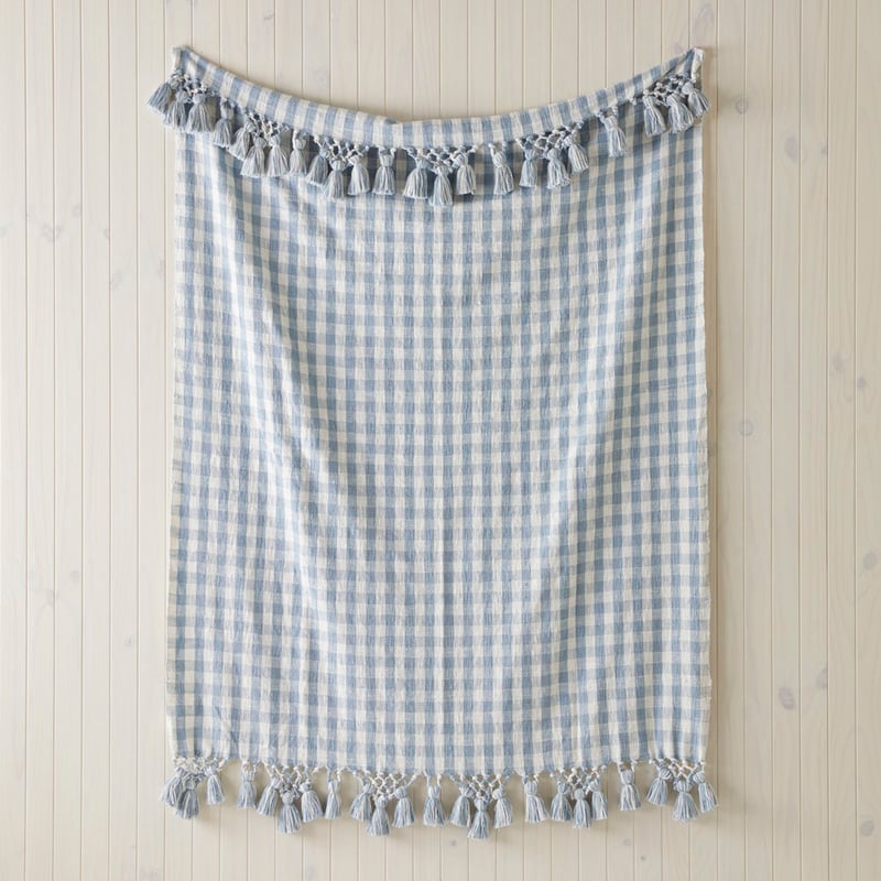 Zola Light Denim & White Throw