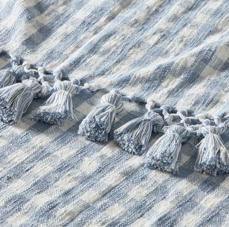 Zola Light Denim & White Throw