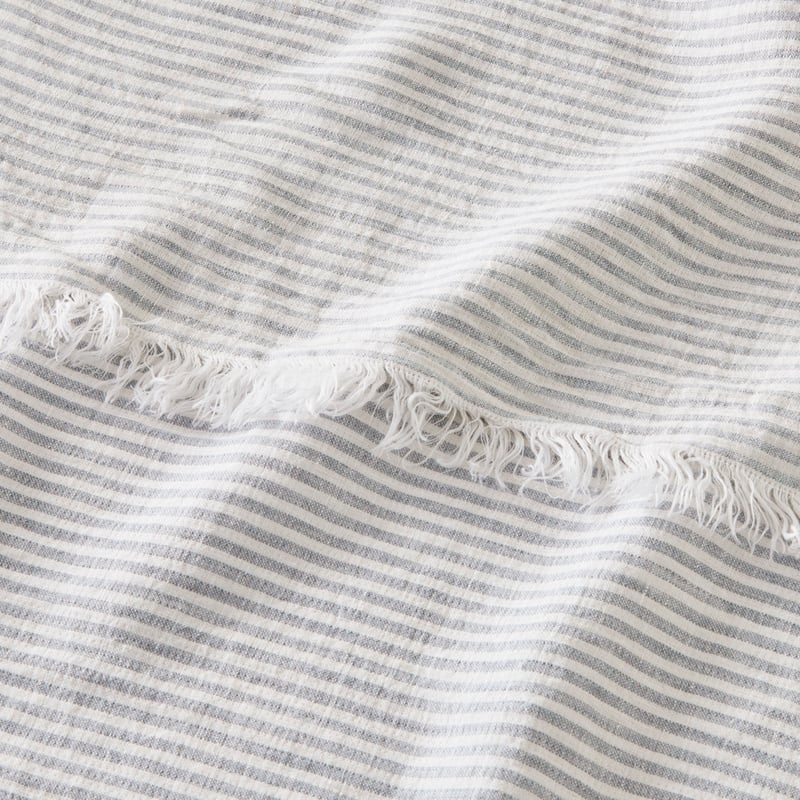 Kenai Blue Stripe Linen Throw