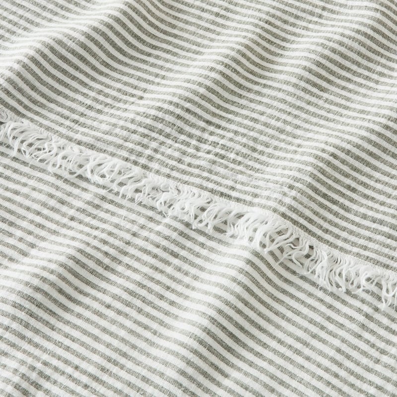 Kenai Forest & White Stripe Linen Throw