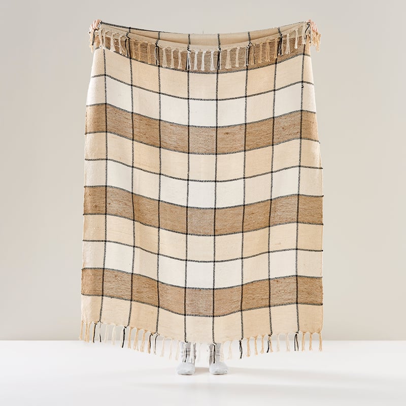 Coogee Brown Check Throw
