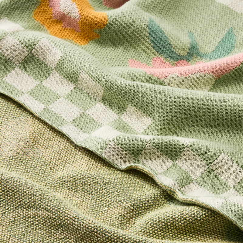 Ines Knitted Green Throw