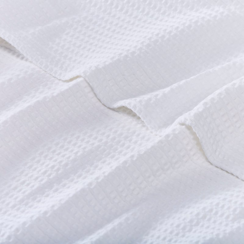 Waffle White Blanket