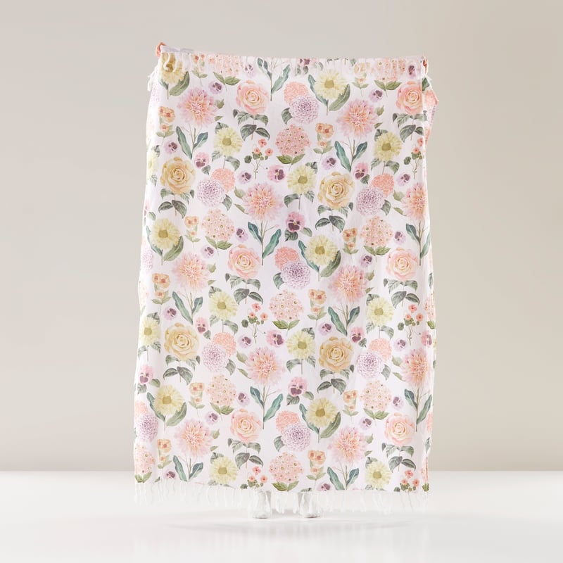 Botanist Pink Linen Throw