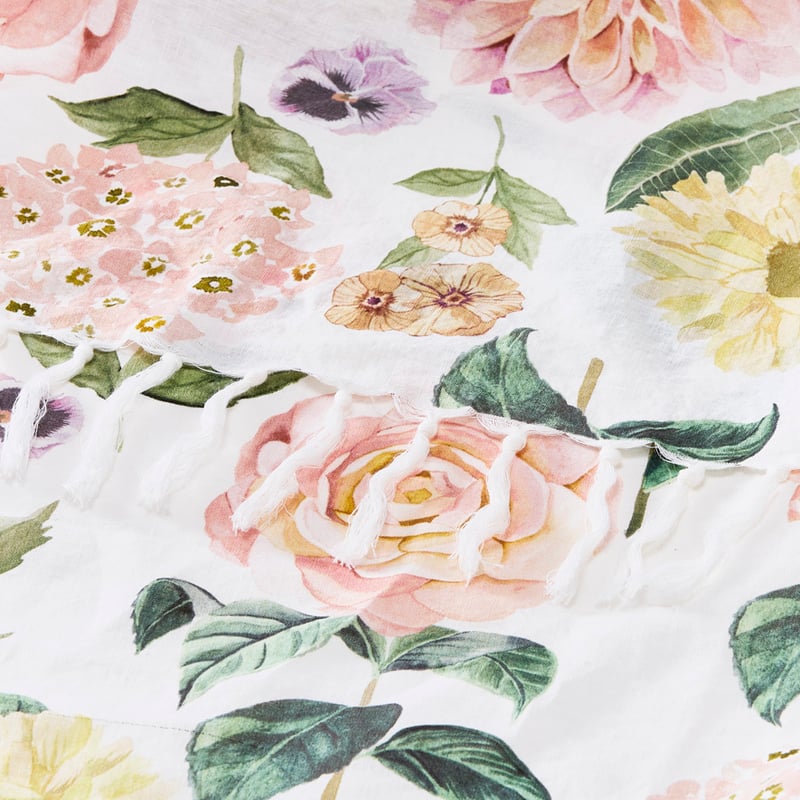 Botanist Pink Linen Throw