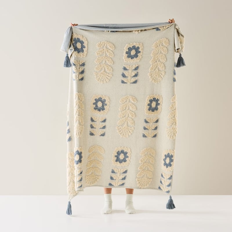 Kauai Blue Knitted Throw