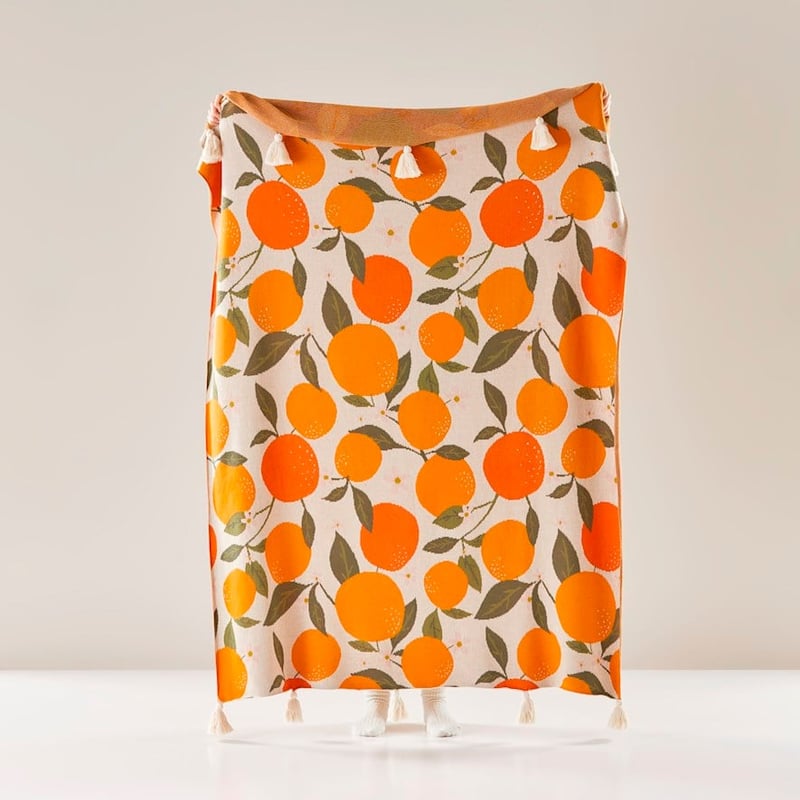 Oranges Knitted Throw