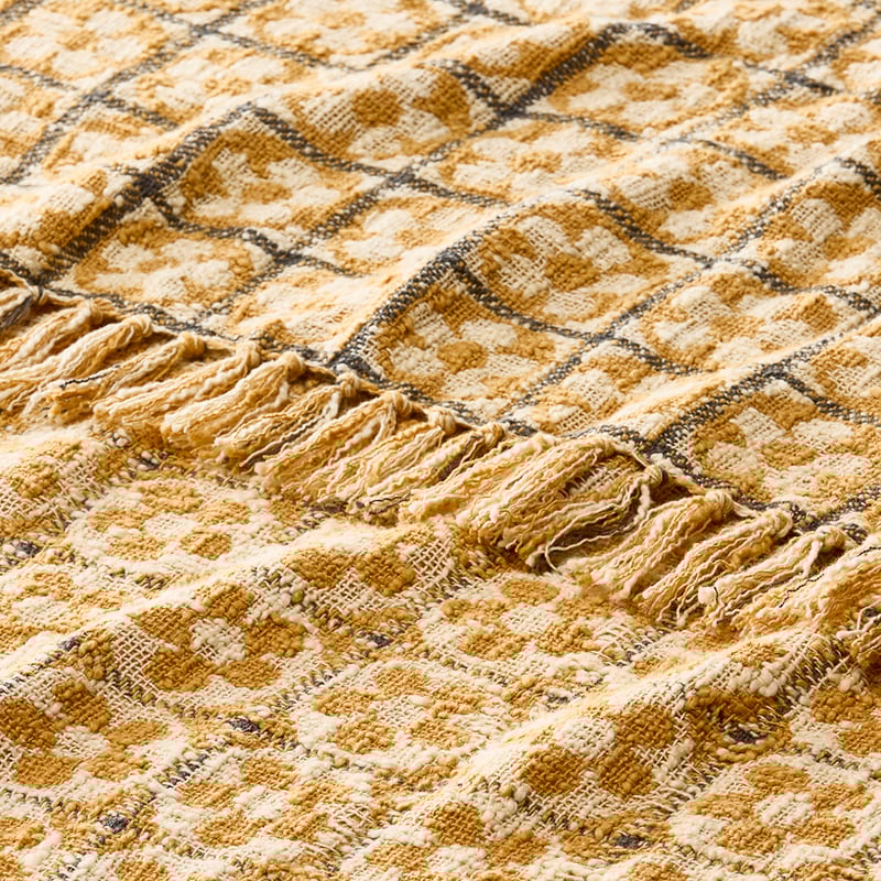 Neesha Mustard Check Throw