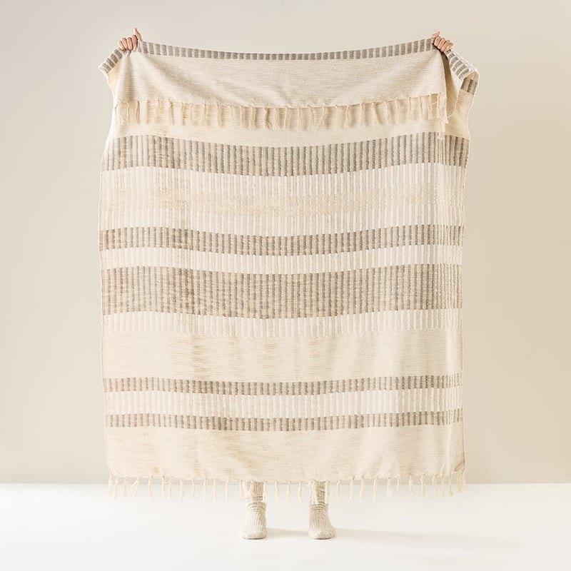 Whitly Natural Stripe Throw