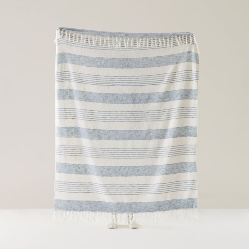 Argo Blue Stripe Throw 