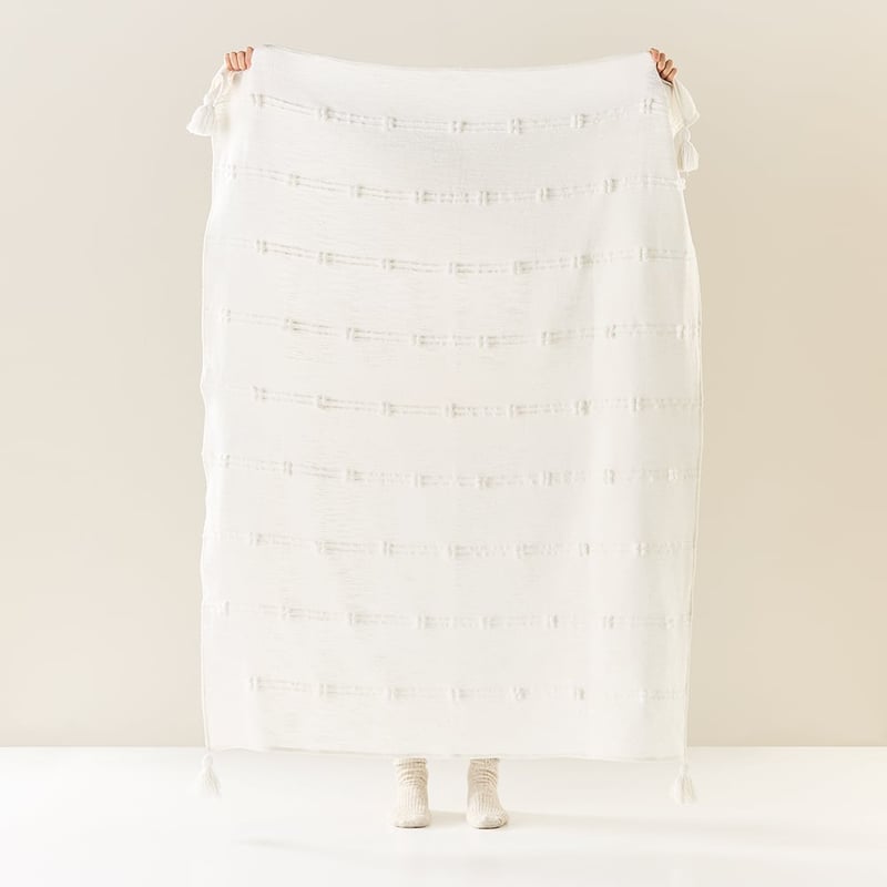 Suki White Loop Throw