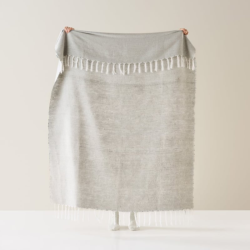 Caspian Sea Blue & White Throw