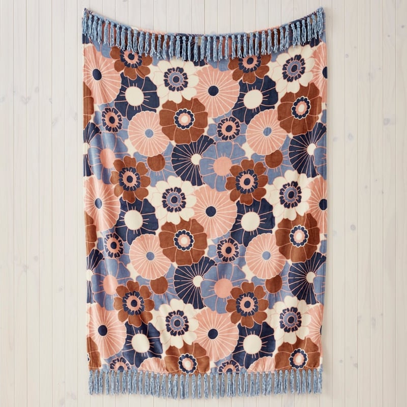 Aspen Fleece Tassel Keira Floral Print Throw