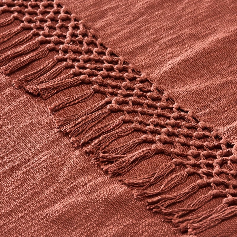 Macrame Rust Knot Throw