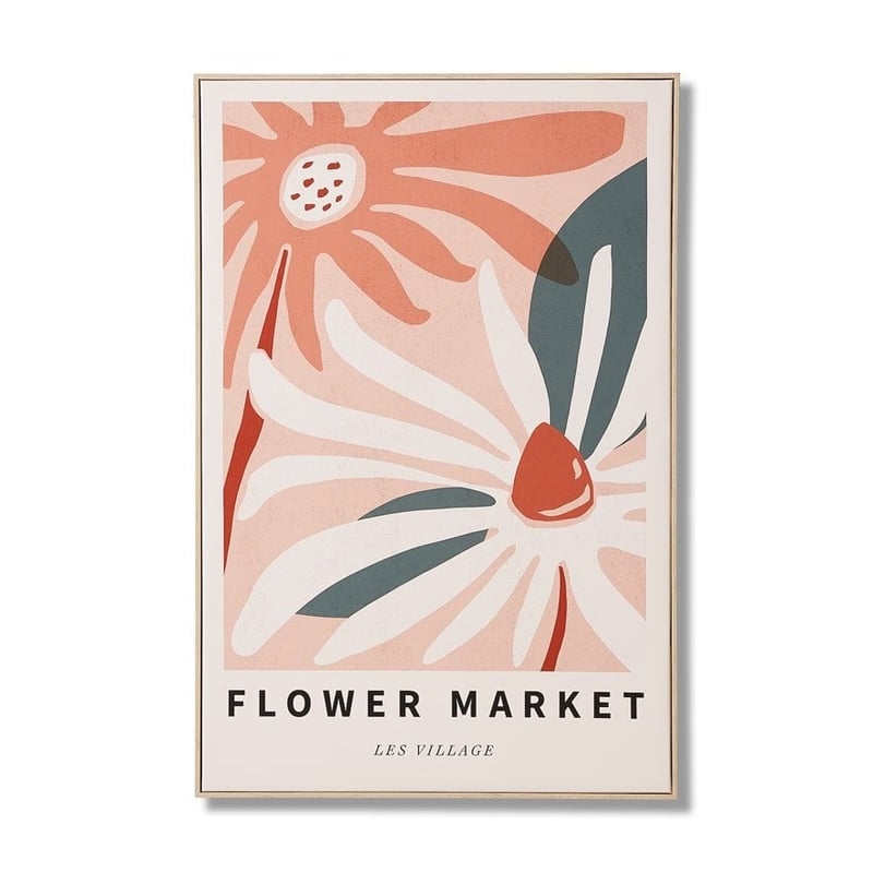 Vintage Dusty Pink Flower Market Poster