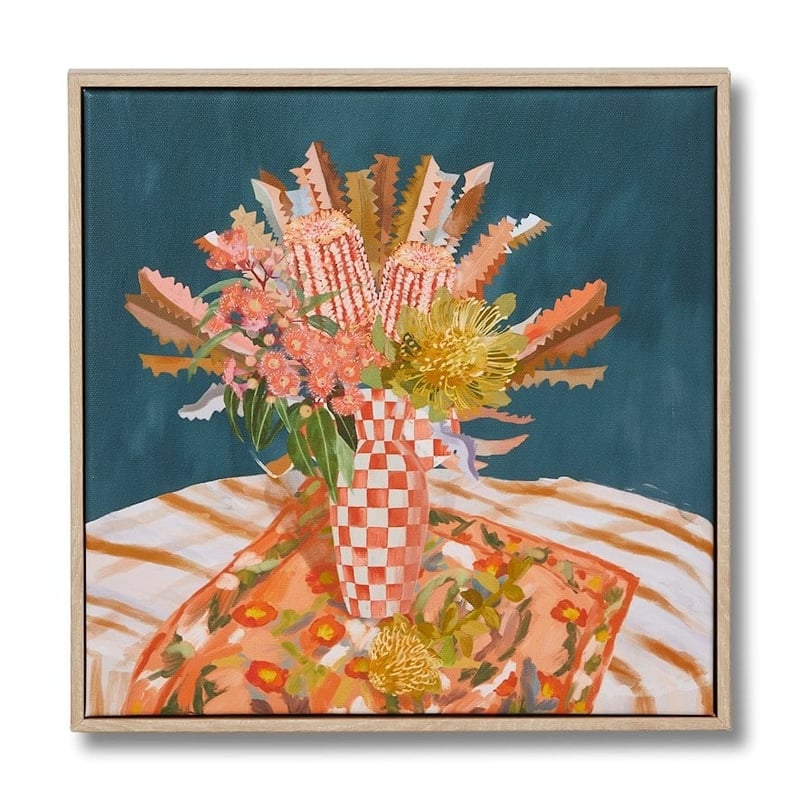 Table Flowers Orange Banksias Canvas