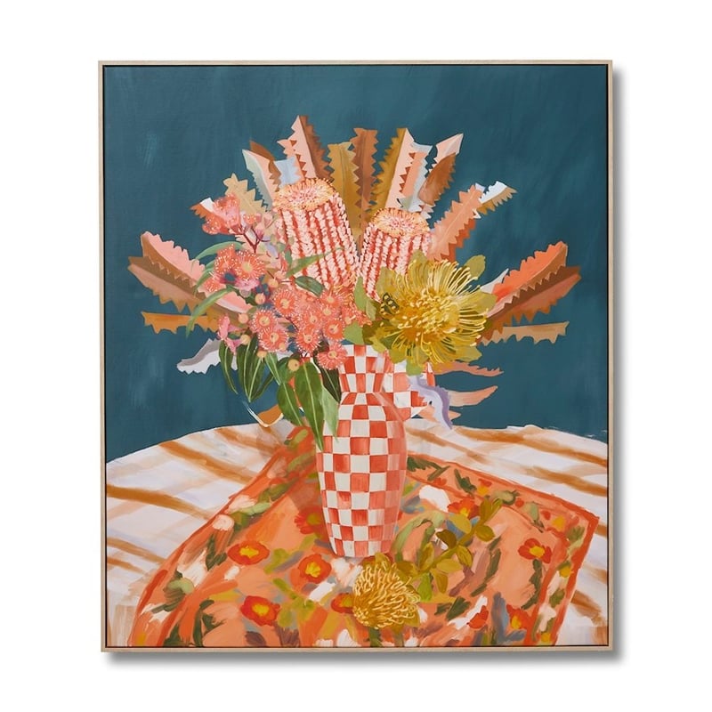 Table Flowers Orange Banksias Canvas