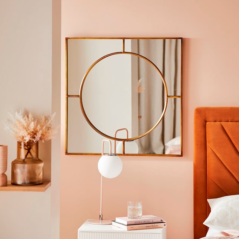 Gatsby Antique Gold Square Mirror