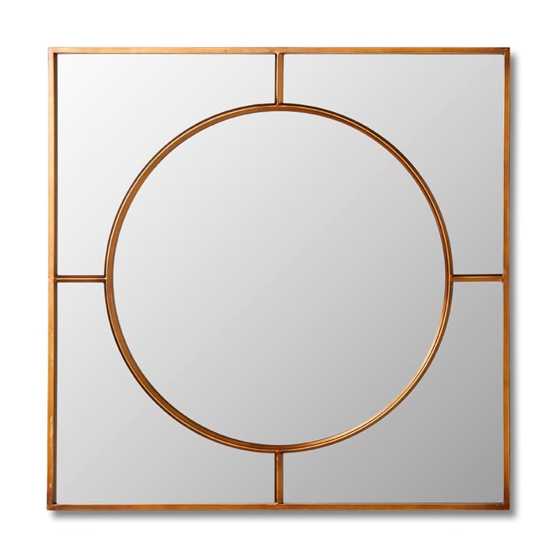Gatsby Antique Gold Square Mirror
