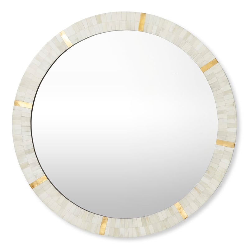 Catania Ivory & Brass Round Mirror
