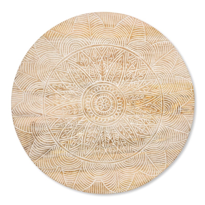 Kubu Natural & White Wash Round Wall Art