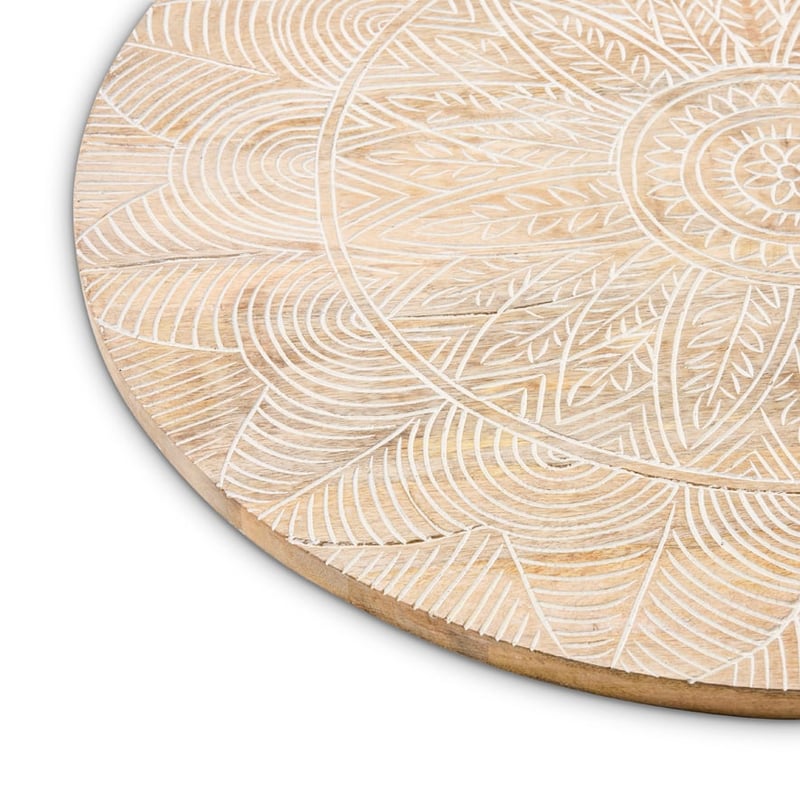 Kubu Natural & White Wash Round Wall Art