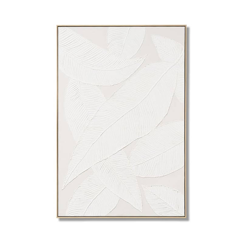 Moma White Leaves Canvas