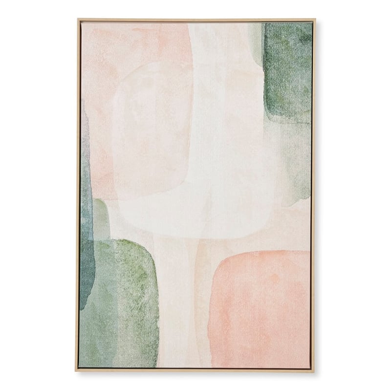 Abstract Collage Pink & Green Canvas
