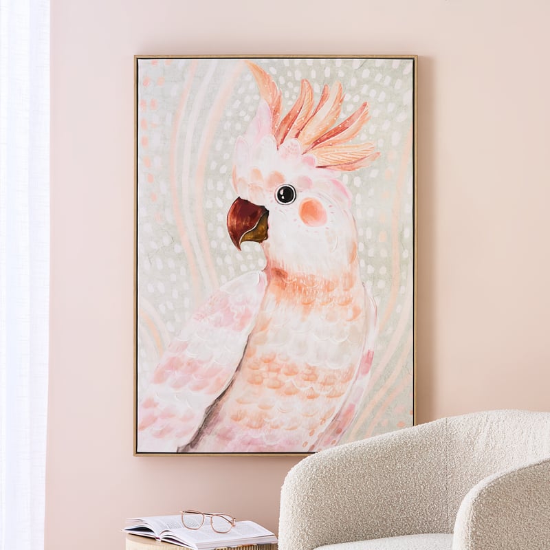 Aves Pink Cockatoo Canvas