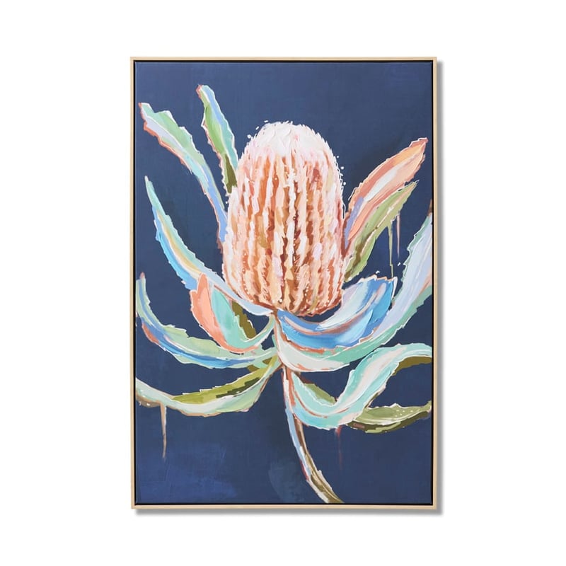 Native Navy Banksia Canvas