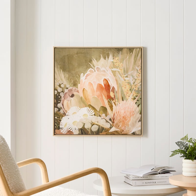 Native Peach Protea Canvas