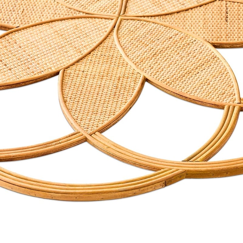 Flower Star Natural Round Wall Art