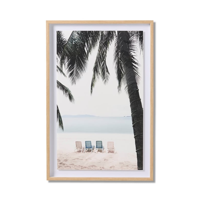 Island Framed Beach Chairs Wall Art
