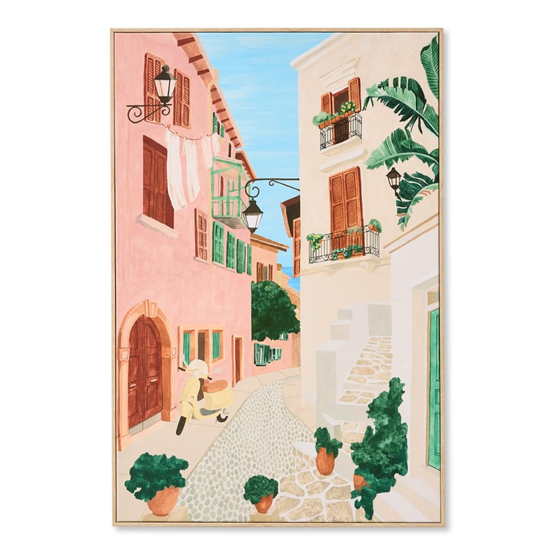 Mediterranean Village Vespa Canvas