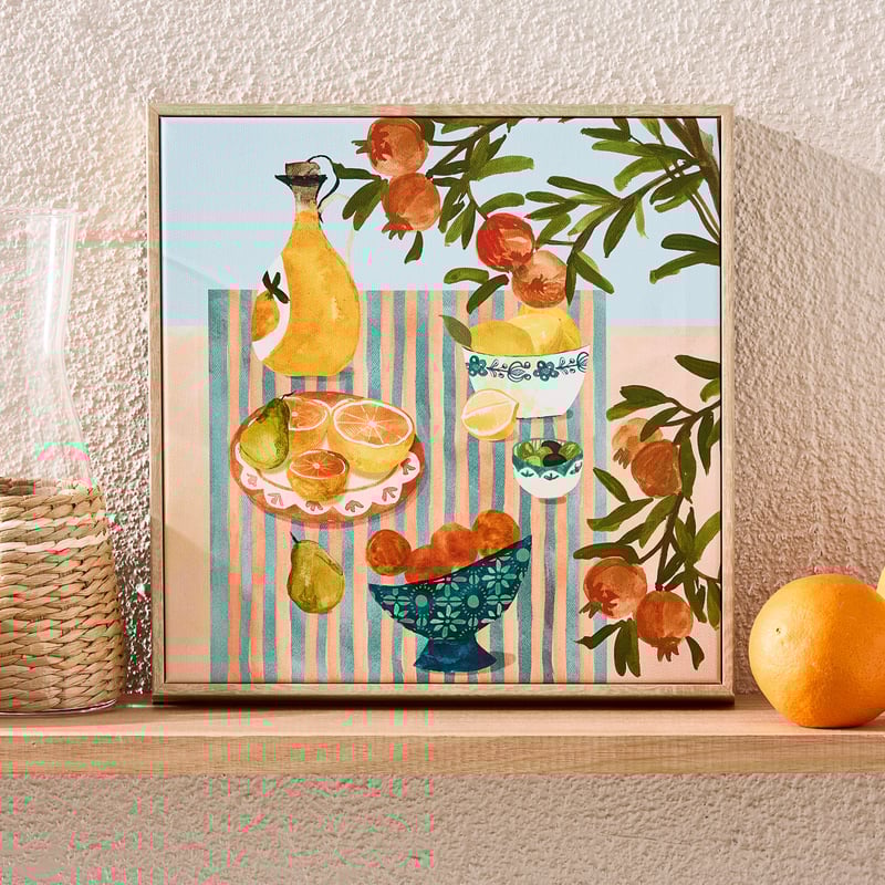 Mediterranean Table Fruit Bowl Canvas